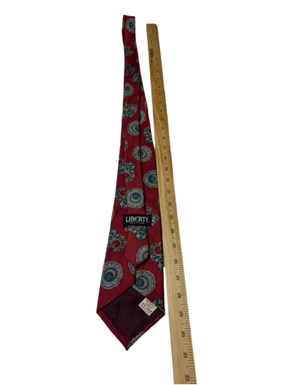 Liberty London Silk Tie Red Paisley Floral Medallion England Luxury Classic